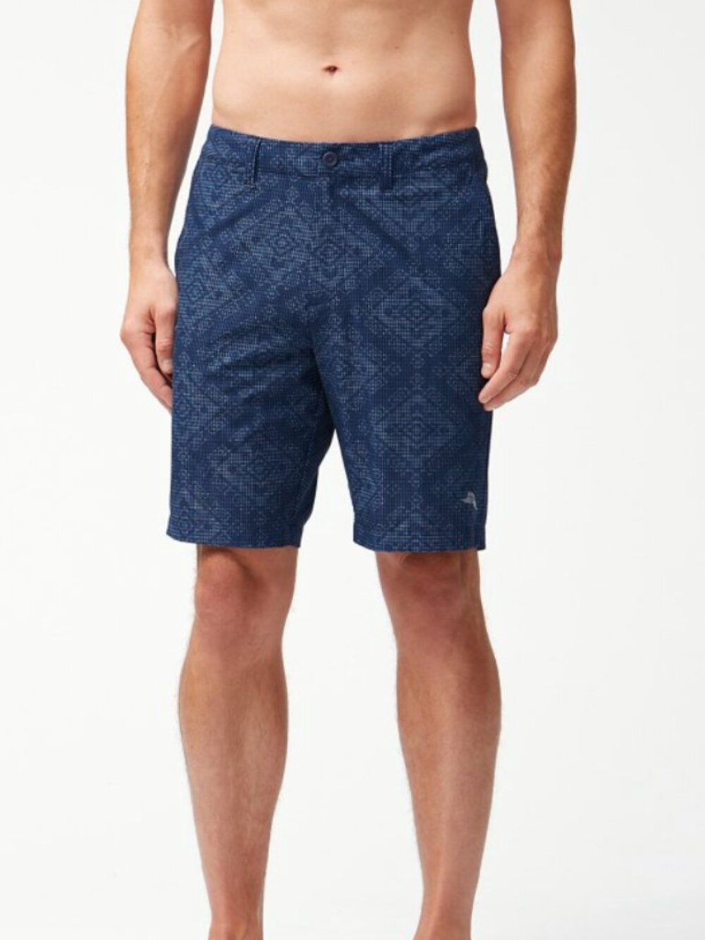 EUC Tommy Bahama Blue Cayman Geo De Mayo 9-Inch Hybrid Board Shorts in Men's 34